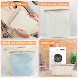 Waszakken - 3 stuks - Wasnetten - Waszakjes - Polyester - Bescherm je Wasgoed en Wasmachine - Wasnet voor Wasmachine - Voor Beddengoed, Handdoeken & Kleding - 30x40cm - Geel — thumbnail 3