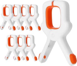 8 Stuks handdoekclips - Handdoekclips voor zwembad op cruiseschepen - Handdoekclips voor strandstoelen - Stevige plastic clips - Grote kledingclips - Sterke grip - Geschikt voor buiten en reisgebruik — thumbnail 1