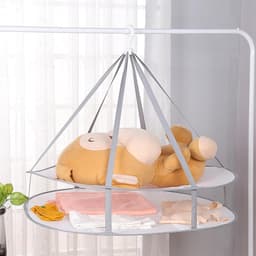 Hangdroger voor truien en delicate kleding - Opvouwbaar en plat te drogen - Mesh kledinghanger - Dubbellaags design - Zwemkleding droogrek — thumbnail 3