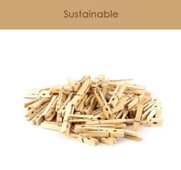 100 Stuks Houten Wasknijpers FSC Gecertificeerd Bamboe 6 cm Duurzaam — thumbnail 3