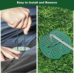Grondankers Set met Bufferschijven, Anti-roest Verzinkt, U-vormig, Tuin Haringen, Onkruidbarrière, Tent Accessoires, Groen - 100 stuks — thumbnail 4