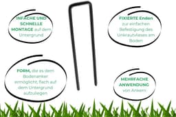 100x Stalen Grondankers voor Tuinmat en Schutting - 150 mm — thumbnail 5