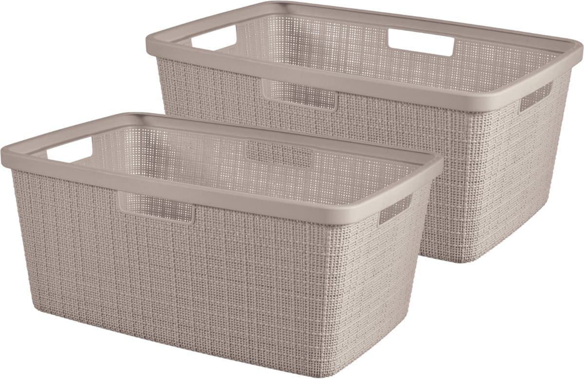 Curver Jute Wasmand - 46L - 2 stuks - Taupe — afbeelding 1