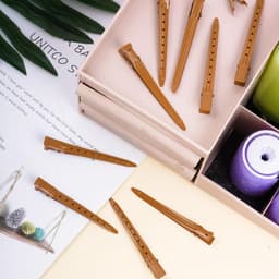 24 stuks Duck Bill Clips Bruin Metaal voor Haarstyling en Kleuren — thumbnail 5