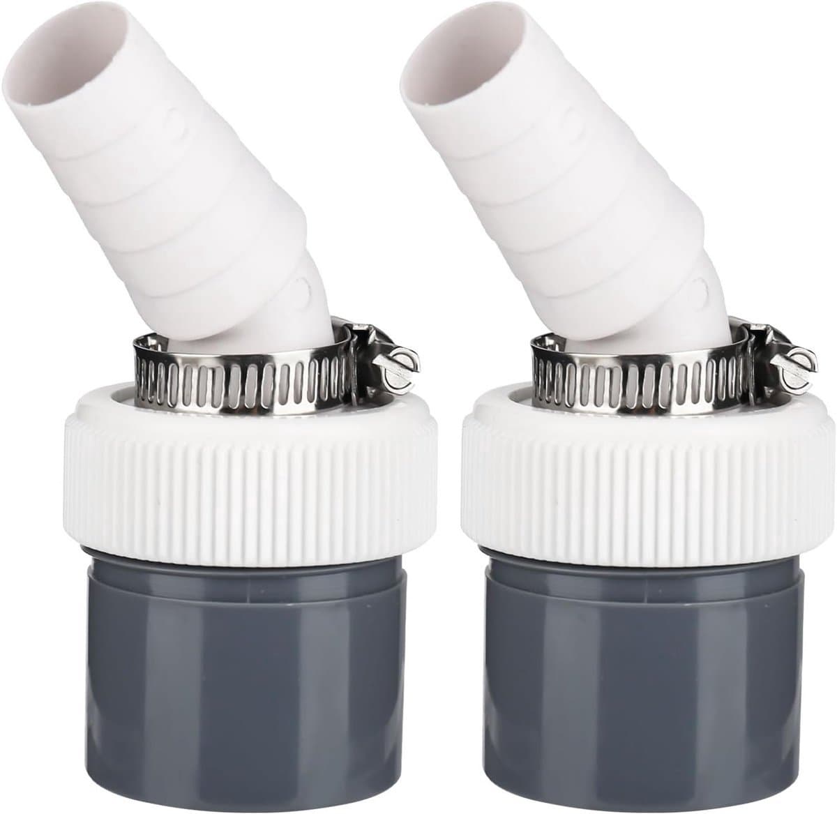 2 afvoeradapters voor wasmachines - Inlaatdiameter 19-24 mm - Afvoerslang voor het aansluiten van vaatwasser en wasmachine - Afvoerslang met enkele bocht - Accessoires voor de vloerafvoer van de wasmachine — afbeelding 1
