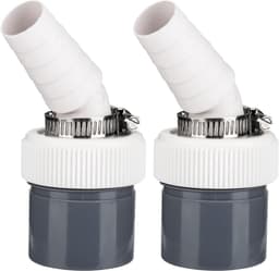2 afvoeradapters voor wasmachines - Inlaatdiameter 19-24 mm - Afvoerslang voor het aansluiten van vaatwasser en wasmachine - Afvoerslang met enkele bocht - Accessoires voor de vloerafvoer van de wasmachine — thumbnail 1