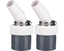 2 afvoeradapters voor wasmachines - Inlaatdiameter 19-24 mm - Afvoerslang voor het aansluiten van vaatwasser en wasmachine - Afvoerslang met enkele bocht - Accessoires voor de vloerafvoer van de wasmachine — afbeelding 1