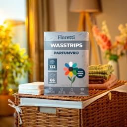 Floretti – Milieuvriendelijke Wasstrips – Parfumvrij – 132 wasbeurten – Wasstrips / Wasmiddeldoekjes / Wasdoekjes / Wasvellen / Laundry Sheets – Vegan – Voor gevoelige huid & babytextiel — thumbnail 2