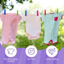 48 Kleerhangers met Mandje, Gekleurde Klemmen Zonder Opdruk — thumbnail 4