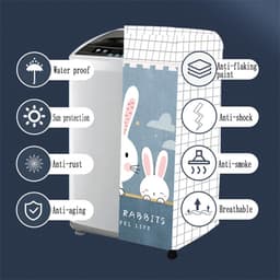 Wasmachinehoes Bovenlader - Apparaatbeschermer - Bescherming Wasmachine - Waterdicht Stofwerend - Universeel L - Bedrukt — thumbnail 3