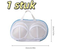 1 stuk - Waszak van mesh voor de wasmachine - Vormvaste waszak voor ondergoed - Geschikt voor het wassen van ondergoed - 33*20 cm - Wit