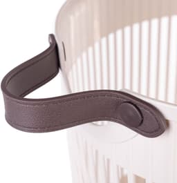 KADAX grote opbergmand 45 x 38 cm, organizer voor wasgoed, speelgoed, dekens, speelgoedmand met handvatten, wasmand, plastic dekenmand (crème) — thumbnail 5