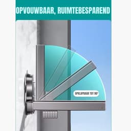 RONN® Wanddroogrek Inklapbaar - Wanddroogrek - Grijs - ‎6cm x 58cm x 17cm; 0.44 kg — thumbnail 4