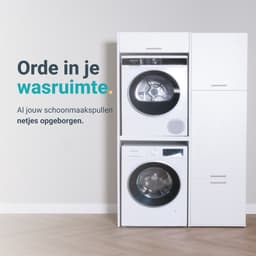 Washcab® Wasmachine Kast - Droger Verhoger - Wasmachine Ombouw - Droger op wasmachine Wit - Stack Set 1 — thumbnail 4