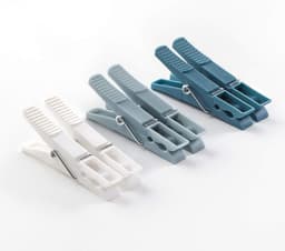 Hoge kwaliteit knijpers - niet zichtbaar op kleding, 9 x 1 x 1 cm, wit/grijs/blauw — thumbnail 5