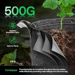 Kweekzakken 5-pack 20L - Dikke vliesstof met handgrepen voor aardappelen, tomaten en aardbeien — thumbnail 5
