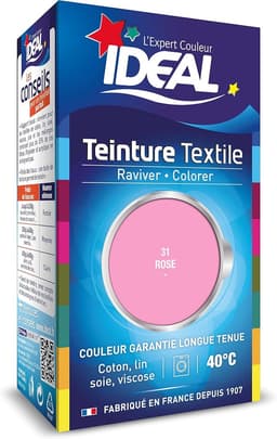 IDEAL Liquid Dye Mini 31 Rose – Vloeibare Textielverf – Zachte Roze Tint – Voor Katoen, Linnen, Zijde & Viscose – 40°C – Made in France — thumbnail 1