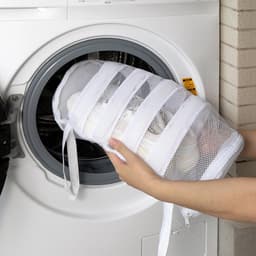 2-delige - schoenenwaszak - Schoenreinigingszak met rits - Waszak voor Schoenen - Sneakers Veilig Wassen - Waszak van mesh - Draagbare opbergtas - Met ophanglus - Wit - 40*19 cm - Geschikt voor sneakers, sportschoenen, sokken en bh's — thumbnail 5