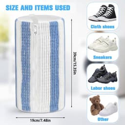 Waszakken voor schoenen en sportschoenen - Herbruikbare waszakken van mesh met ritssluiting voor wasmachine - Effectieve reiniging met 360 graden - Handige schoenenwaszak — thumbnail 4