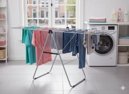 Klein Droogrek Staand - Inklapbaar & Compact - 17-19 Meter Drooglengte - Klein Droogrekje Staand - Klein Wasrekje Staand - Modern Design - Binnenstyle Aerio Fold — thumbnail 4