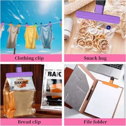 Pack van 10 Herbruikbare Voedselclips in 5 Kleuren voor Snackzakken — thumbnail 5