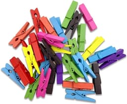 100 Stuks Mini Houten Wasknijpers 2,5 cm voor Knutselwerk en Decoratie — thumbnail 1
