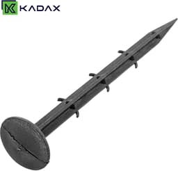 KADAX 100 stuks kunststof grondpennen – 16 cm lange grondankers met een kopdiameter van 32 mm – grondankers voor het bevestigen van tuinvlies en onkruidvlies in de tuin — thumbnail 5