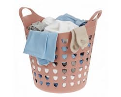 Excellent Houseware Flexibele wasmand - oud roze - 26 liter - kunststof - 40 x 41 cm — afbeelding 1