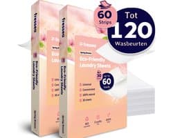 Fressea Wasstrips 120 Wasbeurten - Wasmiddel Strips - Plasticvrij & Vegan Wasmiddeldoekjes (Lentebloesem)