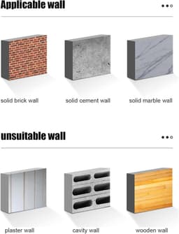 Droogrek - Kledingrek - Wasrek - Kledingroede - Kledingstang - Wanddroogrek - Droogrek muur - Hangdroogrek - Wasrek hangend - Wasrek muur - Wandkapstok - Inklapbaar - 8 holes - zwart — thumbnail 3
