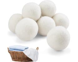 Goodivery® - Droogballen - Aroma Diffuser - Wol Drogerballen - Pakket van 9 Droogballen, 4 cm, Droogballen Gemaakt van 100% Zuivere Schapenwol - 14x14x5cm - Wit