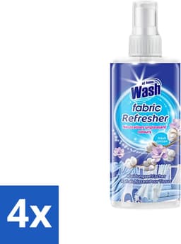 4 x At Home - Wash - Textielverfrisser - Fresh Cotton - Neutraliseert Onaangename Geuren - 300 ml - Textielverfrisser - Katoengeur - Geur Neutraliseren - Kleding Verfrissen - Stoffen Verfrissen — thumbnail 1