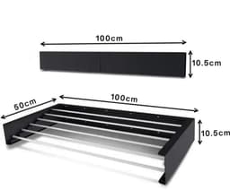 Livista Opvouwbaar Wanddroogrek – 100x50x10,5 cm – Aluminium – Stevig en Ruimtebesparend – Voor Binnen & Buiten – Zwart — thumbnail 2
