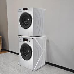 Wasmachine Kast - Wasmachine Verhoger- Metaal - Wit - Universeel Wasmachine en Droger Kast - Wasmachine Ombouw - Wasmachinerek - Wasmachine Sokkel- Robuust - Stabiel - Stevig - Anti Vibratie — thumbnail 4