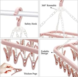 Dailygoods- Droogrek Draaibaar - Wasrek Inklapbaar - 32 Klemmen - Antislip - Opvouwbaar - Hoogwaardig PP-Plastic — thumbnail 4