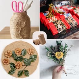 ‌JeiibrZui Jute Koord 100 M - Houten Wasknijpers - Fototouw Met Clips Voor DIY Decoratie - 10 Stuk - Natuurlijke Kleuren — thumbnail 5