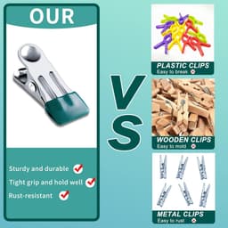 40 stuks clips voor bovengrondse zwembadafdekkingen, roestvrijstalen handdoekklemmen, zwembadklemmen, zware wasknijpers - voor winterafdekkingen, metalen wasknijpers voor strandlakens, wasgoed - donkergroen — thumbnail 2
