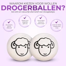 Vulteq® Wollen Drogerballen XL (6 stuks) + 100% Lavendelolie - Wasdrogerballen voor Zachtere Was & Sneller Drogen - Minder kreukels — thumbnail 5