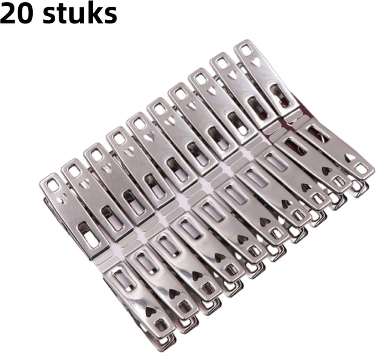 20 stuks - Platte clip roestvrij staal clip - vast winddicht - geschikt voor thuis wasknijpers om dekbedden te drogen - love small platte clip (veer roestvrij staal) - zilver — afbeelding 1