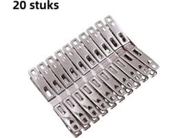 20 stuks - Platte clip roestvrij staal clip - vast winddicht - geschikt voor thuis wasknijpers om dekbedden te drogen - love small platte clip (veer roestvrij staal) - zilver