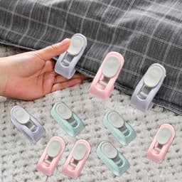 30 stuks antislip quiltclips - bevestigingsclips voor lakens en quilts - anti-verplaatsingsclips voor quilts - antislipclips - gordijnclips - Geschikt voor het bevestigen van gordijnen, dekbedden en lakens -roze, groen en paars — thumbnail 3