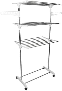 3-Laags Opvouwbaar Droogrek met Wieltjes – 158×75×44 cm — thumbnail 2