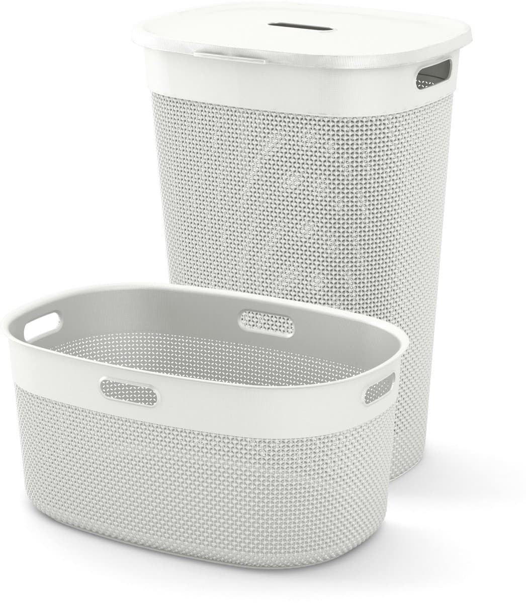 Curver Filo Wasmand met deksel 55L + Wasmand 45L - Wit — afbeelding 1