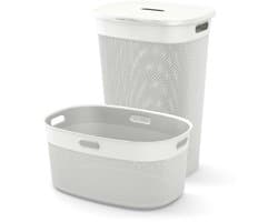 Curver Filo Wasmand met deksel 55L + Wasmand 45L - Wit — afbeelding 1