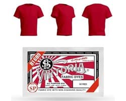 Textielverf voor Kleding - Wasmachinebestendig, 59 Kleuren, 10g Voor 200g Stof