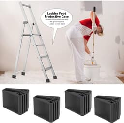 4 stuks laddervoethoezen PVC laddervoeten antislip rubberen ladderpads vervangende voeten — thumbnail 3