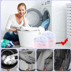 2-Delige wasmachine wasnet - Waszak - Wasnet - Herbruikbare kleine waszak - Met trekkoord - Duurzaam - Geschikt voor ondergoed - kleding en sokken - 40 x 30 cm — thumbnail 3
