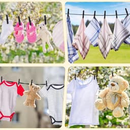 Pack van 200 Houten Klemmen - Kleine Zwarte Natuurlijke Kledingklemmen - Hout met 20 m Jute Touw en 15 Foto Naalden - Mini Wasknijpers voor Foto's - Foto Wand - Postkaarten - Brieven — thumbnail 2