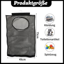Wasknijperzak om op te hangen, herbruikbare knijperzak voor wasknijpers, eenvoudige ophanghaak voor het opbergen van wasknijpers, waszak voor huis en tuin — thumbnail 3