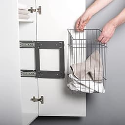 Uittrekbare Wasmand voor Kast, Smal en Hoog, Perfect voor Kasten, Grijze Wasmand, Ideaal voor Wasopvang en Opslag — thumbnail 4